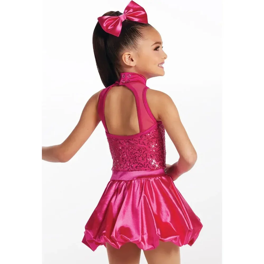 Pre-Owned Dance Costume Large Child Pink Weissman 17143 Jazz Tap Clogging Music